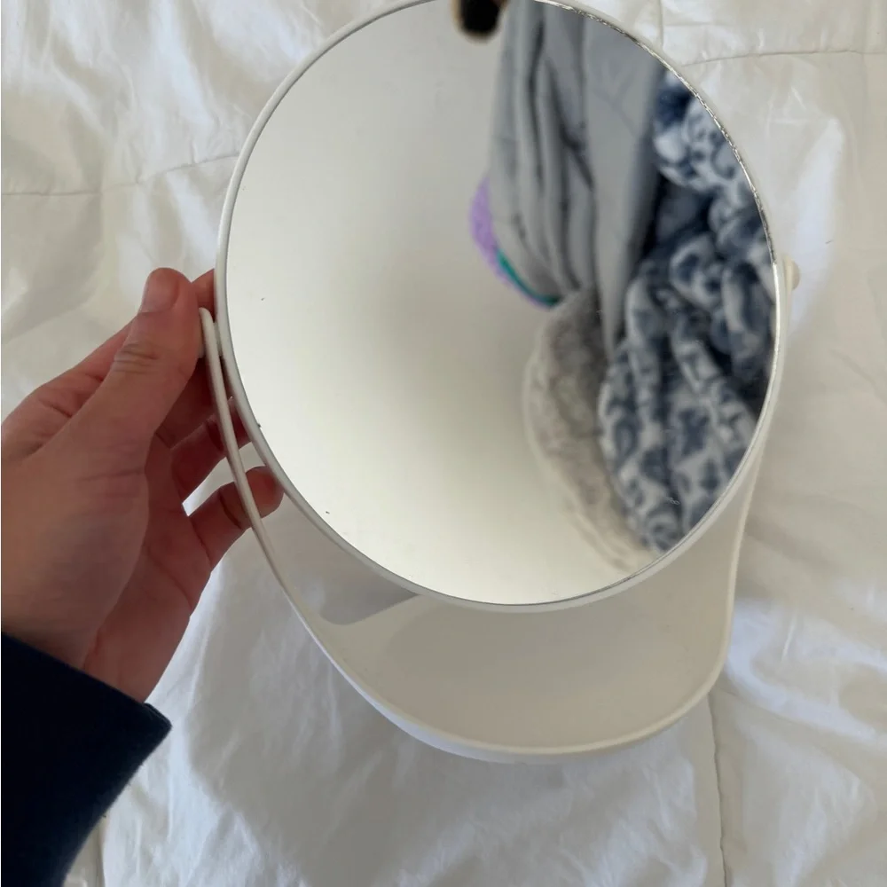 Room Essentials White Vanity Mirror - 360° Swivel Tabletop